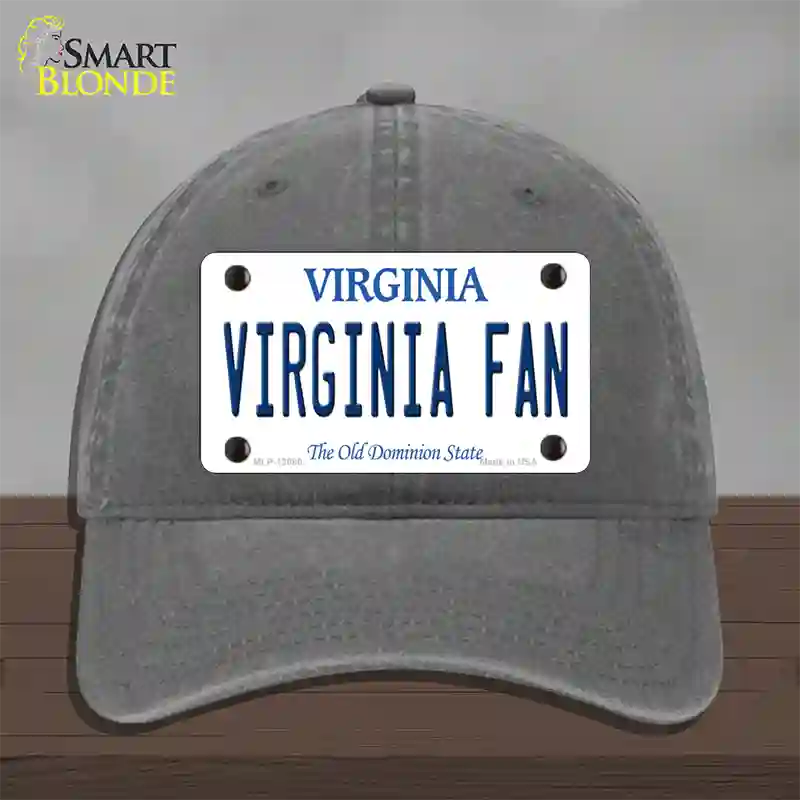 Virginia Fan Novelty License Plate Hat Unconstructed Cotton / Charcoal