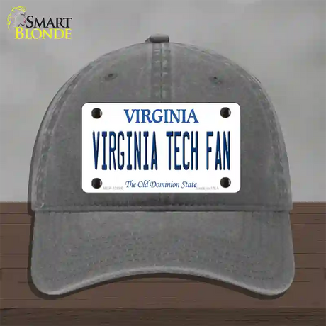 Virginia Tech Fan Novelty License Plate Hat Unconstructed Cotton / Charcoal