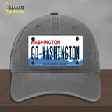 Go Washington Novelty License Plate Hat Unconstructed Cotton / Charcoal