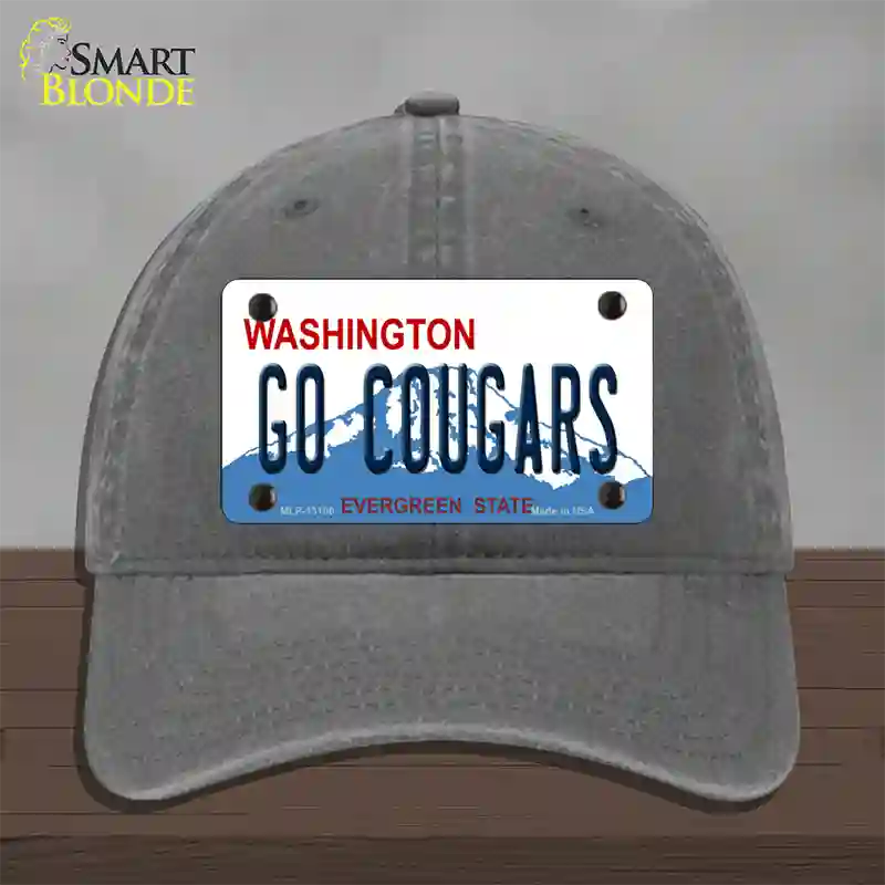 Go Cougars Washington Novelty License Plate Hat Unconstructed Cotton / Charcoal