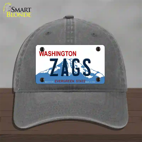 Zags Novelty License Plate Hat Unconstructed Cotton / Charcoal