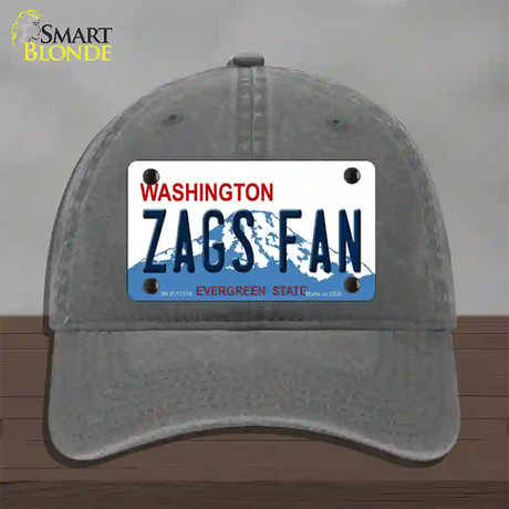 Zags Fan Novelty License Plate Hat Unconstructed Cotton / Charcoal