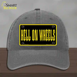 Hell On Wheels Novelty License Plate Hat Unconstructed Cotton / Charcoal