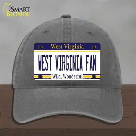 West Virginia Fan Novelty License Plate Hat Unconstructed Cotton / Charcoal