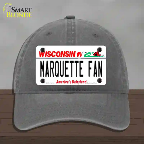 Marquette Fan Novelty License Plate Hat Unconstructed Cotton / Charcoal