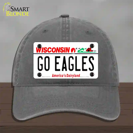 Go Eagles Wisconsin Novelty License Plate Hat Unconstructed Cotton / Charcoal