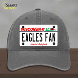 Eagles Fan Wisconsin Novelty License Plate Hat Unconstructed Cotton / Charcoal