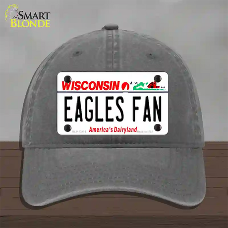 Eagles Fan Wisconsin Novelty License Plate Hat Unconstructed Cotton / Charcoal