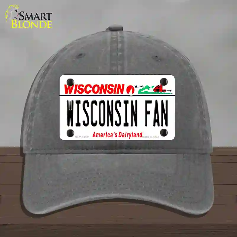 Wisconsin Fan Novelty License Plate Hat Unconstructed Cotton / Charcoal