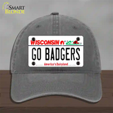 Go Badgers Novelty License Plate Hat Unconstructed Cotton / Charcoal