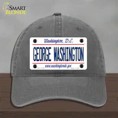 George Washington Novelty License Plate Hat Unconstructed Cotton / Charcoal