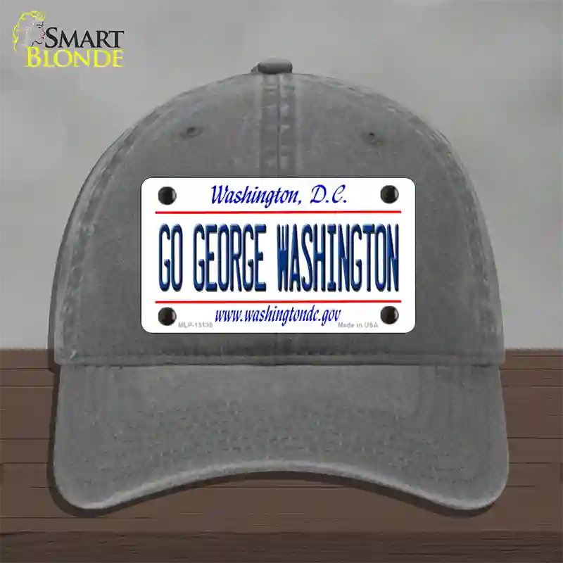 Go George Washington Novelty License Plate Hat Unconstructed Cotton / Charcoal