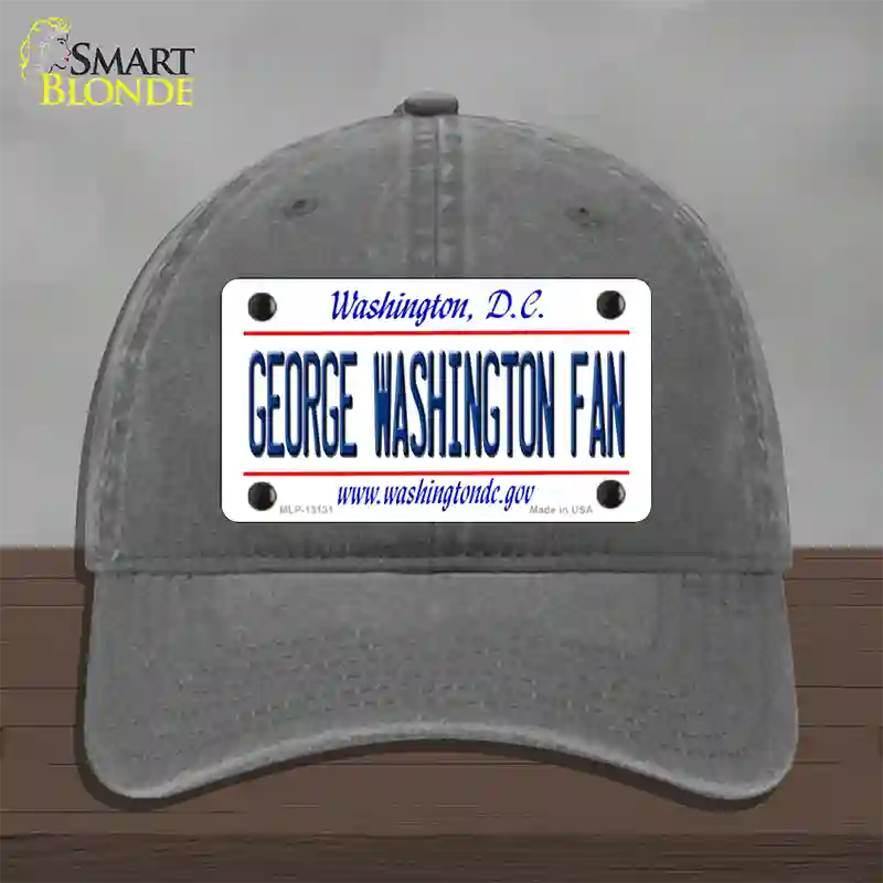 George Washington Fan Novelty License Plate Hat Unconstructed Cotton / Charcoal