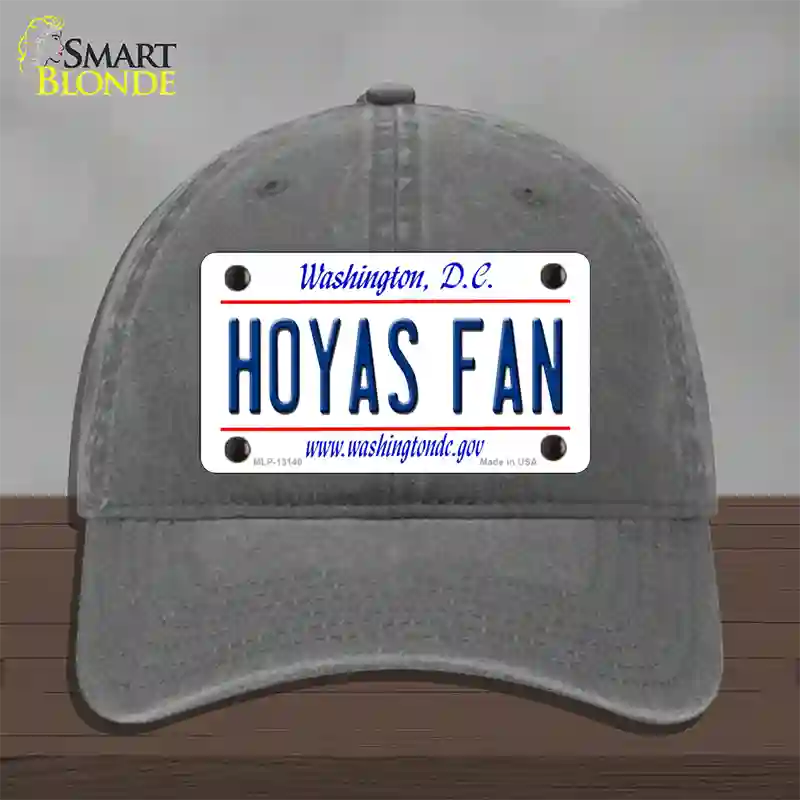 Hoyas Fan Novelty License Plate Hat Unconstructed Cotton / Charcoal