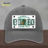 Key Colony Beach Florida Novelty License Plate Hat Unconstructed Cotton / Charcoal