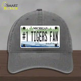 Number 1 Tigers Fan Novelty License Plate Hat Tag Unconstructed Cotton / Charcoal