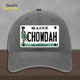 Chowdah Maine Novelty License Plate Hat Unconstructed Cotton / Charcoal