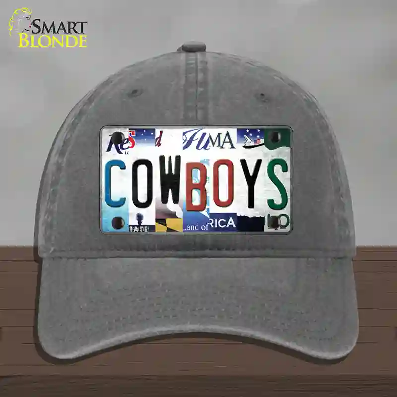 Cowboys Strip Art Novelty License Plate Hat Tag Unconstructed Cotton / Charcoal