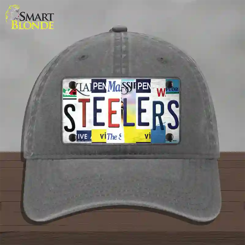 Steelers Strip Art Novelty License Plate Hat Tag Unconstructed Cotton / Charcoal