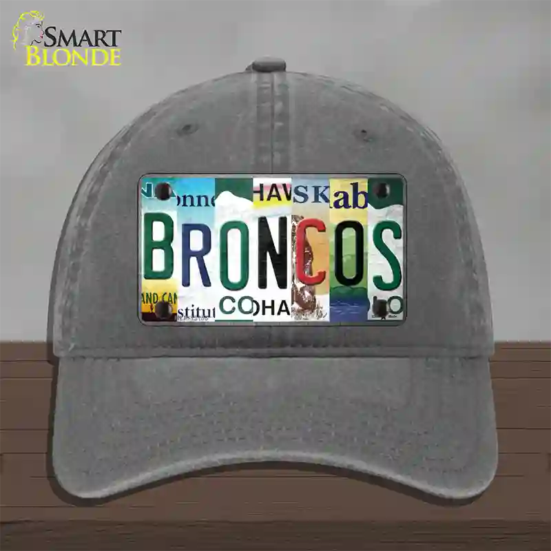 Broncos Strip Art Novelty License Plate Hat Tag Unconstructed Cotton / Charcoal