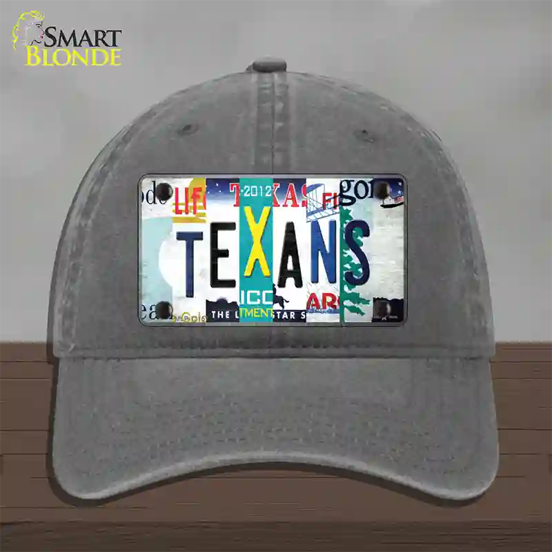 Texans Strip Art Novelty License Plate Hat Tag Unconstructed Cotton / Charcoal