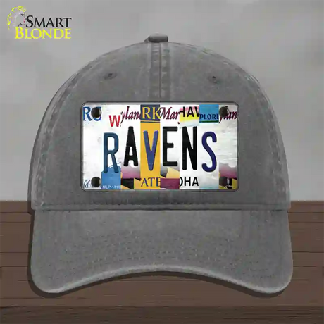 Ravens Strip Art Novelty License Plate Hat Tag Unconstructed Cotton / Charcoal