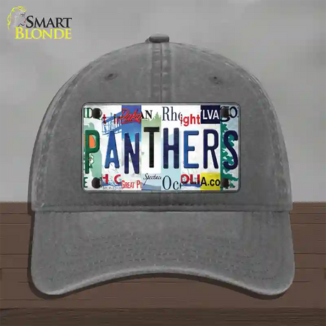 Panthers Strip Art Novelty License Plate Hat Tag Unconstructed Cotton / Charcoal