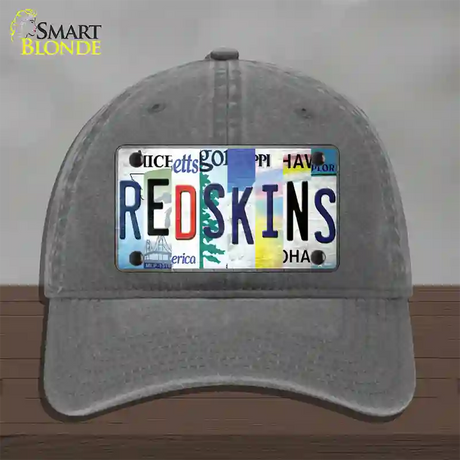 Redskins Strip Art Novelty License Plate Hat Tag Unconstructed Cotton / Charcoal