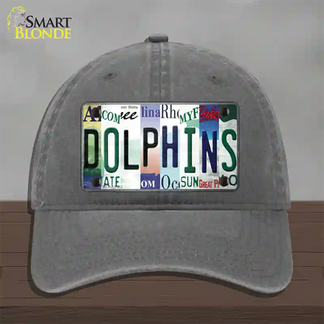 Dolphins Strip Art Novelty License Plate Hat Tag Unconstructed Cotton / Charcoal