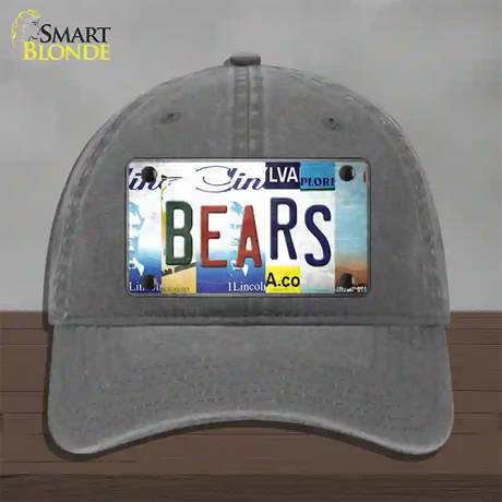 Bears Strip Art Novelty License Plate Hat Tag Unconstructed Cotton / Charcoal