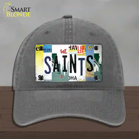 Saints Strip Art Novelty License Plate Hat Tag Unconstructed Cotton / Charcoal