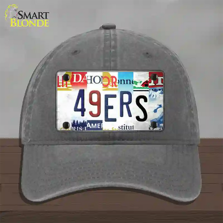 49ers Strip Art Novelty License Plate Hat Tag Unconstructed Cotton / Charcoal