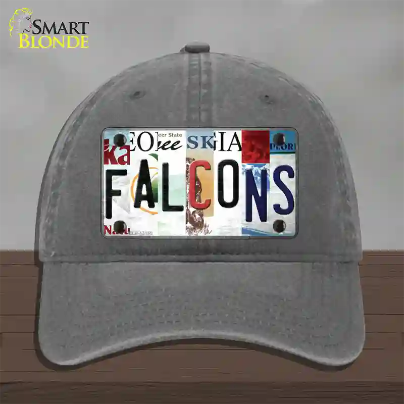 Falcons Strip Art Novelty License Plate Hat Tag Unconstructed Cotton / Charcoal