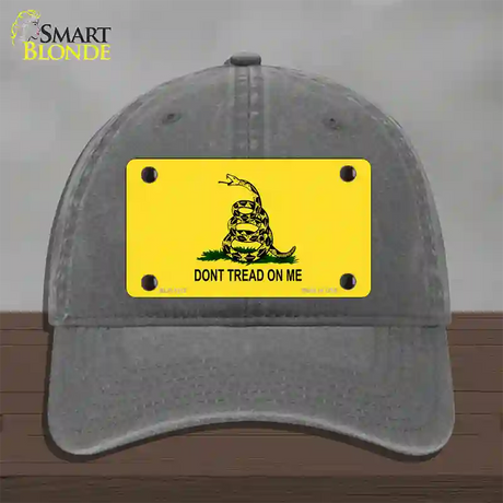 Dont Tread On Me Yellow Novelty License Plate Hat Unconstructed Cotton / Charcoal