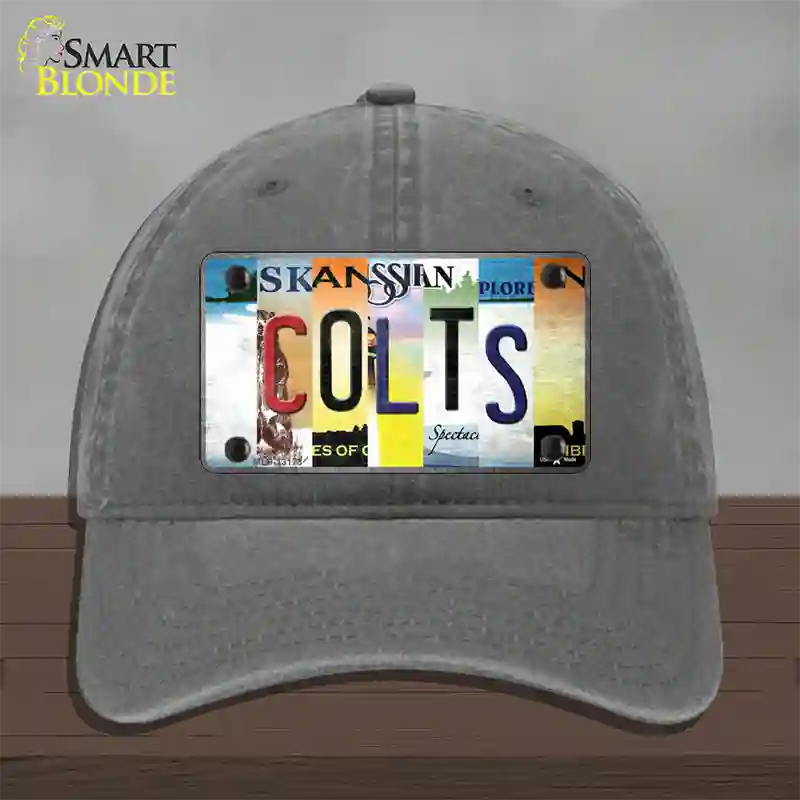 Colts Strip Art Novelty License Plate Hat Tag Unconstructed Cotton / Charcoal