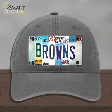 Browns Strip Art Novelty License Plate Hat Tag Unconstructed Cotton / Charcoal