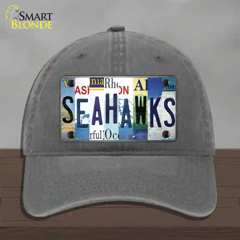 Seahawks Strip Art Novelty License Plate Hat Tag Unconstructed Cotton / Charcoal