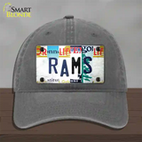 Rams Strip Art Novelty License Plate Hat Tag Unconstructed Cotton / Charcoal