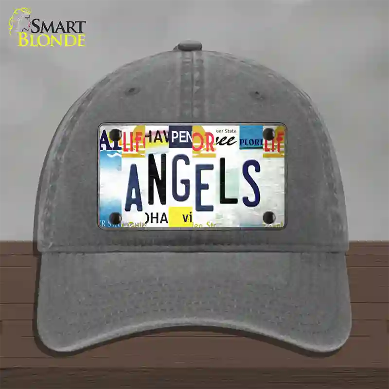 Angels Strip Art Novelty License Plate Hat Tag Unconstructed Cotton / Charcoal