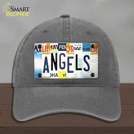 Angels Strip Art Novelty License Plate Hat Tag Unconstructed Cotton / Charcoal