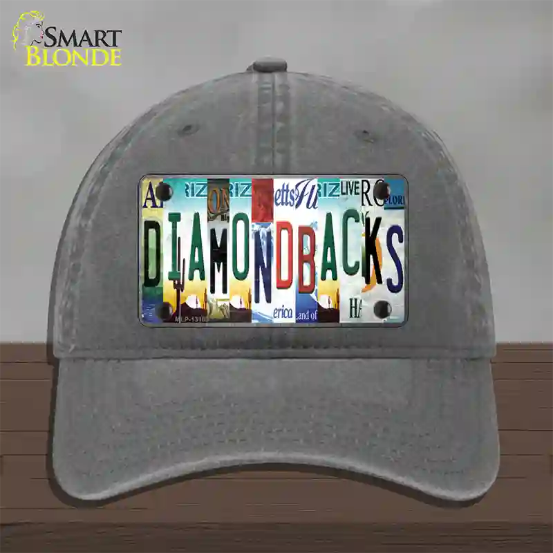 Diamondbacks Strip Art Novelty License Plate Hat Tag Unconstructed Cotton / Charcoal