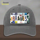 Braves Strip Art Novelty License Plate Hat Tag Unconstructed Cotton / Charcoal