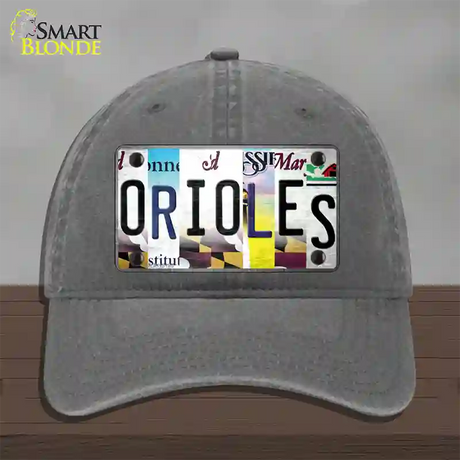 Orioles Strip Art Novelty License Plate Hat Tag Unconstructed Cotton / Charcoal