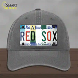 Red Sox Strip Art Novelty License Plate Hat Tag Unconstructed Cotton / Charcoal