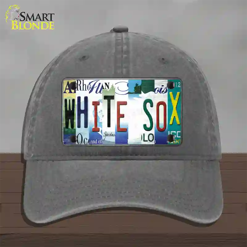 White Sox Strip Art Novelty License Plate Hat Tag Unconstructed Cotton / Charcoal