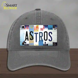 Astros Strip Art Novelty License Plate Hat Tag Unconstructed Cotton / Charcoal