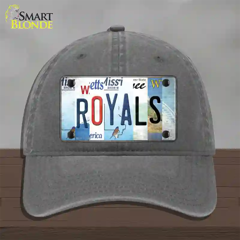 Royals Strip Art Novelty License Plate Hat Tag Unconstructed Cotton / Charcoal