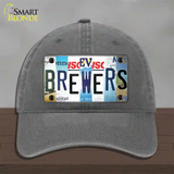 Brewers Strip Art Novelty License Plate Hat Tag Unconstructed Cotton / Charcoal