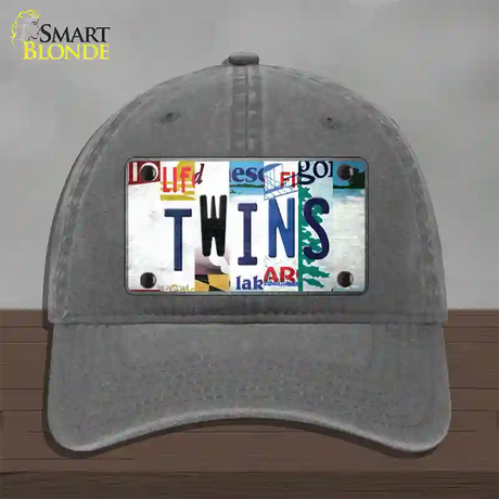 Twins Strip Art Novelty License Plate Hat Tag Unconstructed Cotton / Charcoal