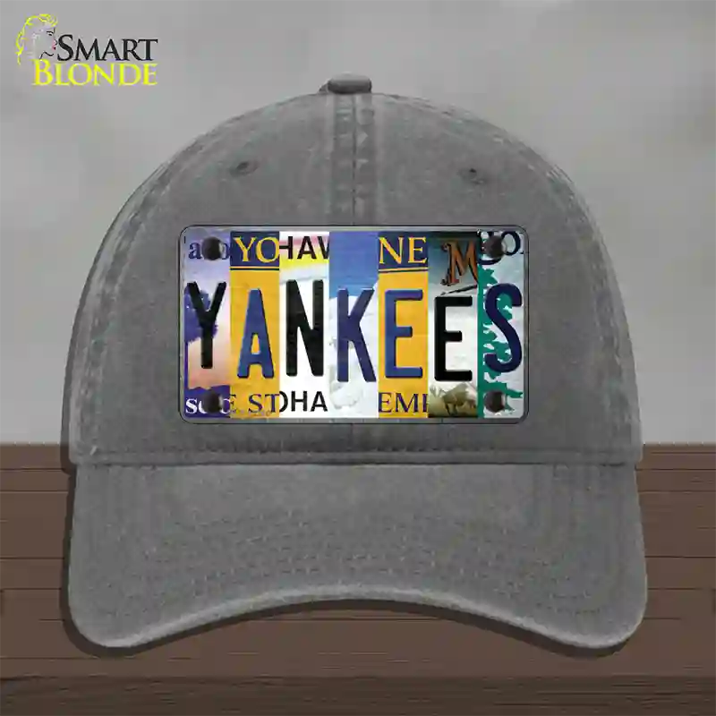 Yankees Strip Art Novelty License Plate Hat Tag Unconstructed Cotton / Charcoal